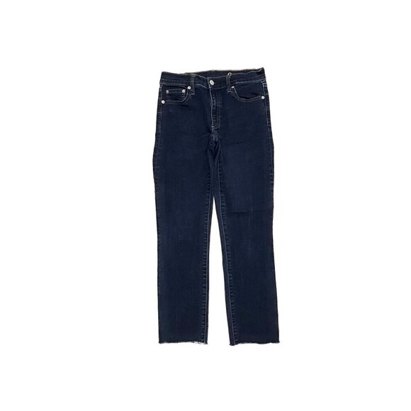 Gap Resolution Slim Straight Raw Hem Women's size 27 Dark Wash Blue Denim jeans - Picture 1 of 6